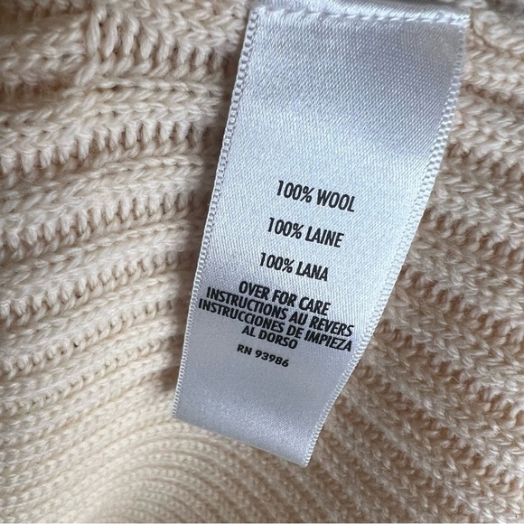 New Petite Sophisticate Womens Merino Wool Full Zip Cardigan Sz M Italian Cream - Picture 12 of 14